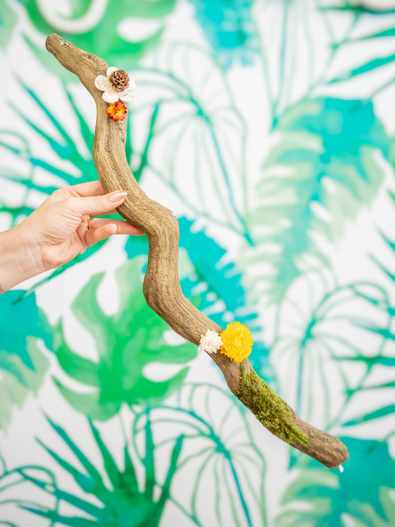 RAMA CON MUSGO curvada 65 cm (pieza única)