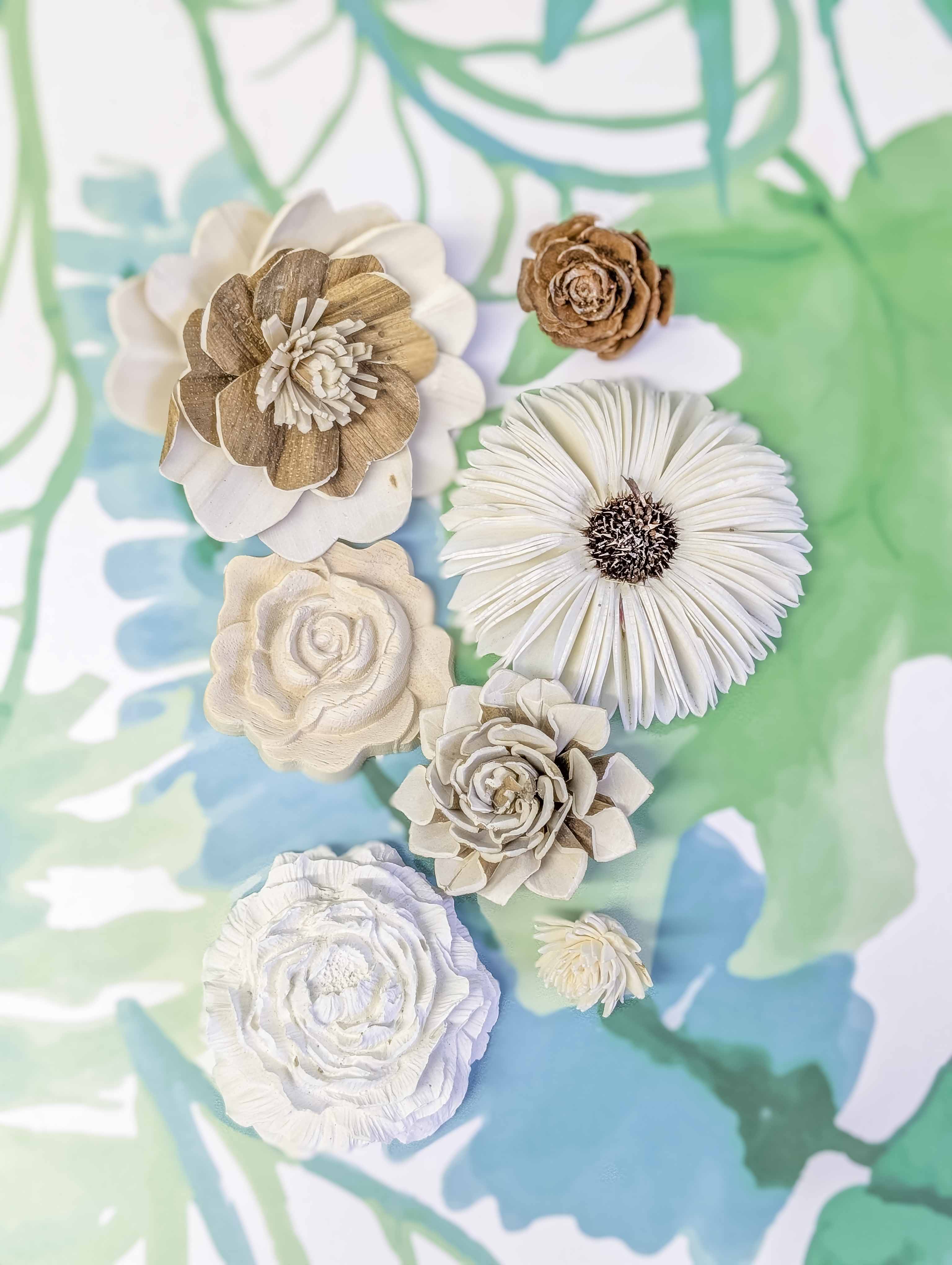 Bolsa flores varios materiales