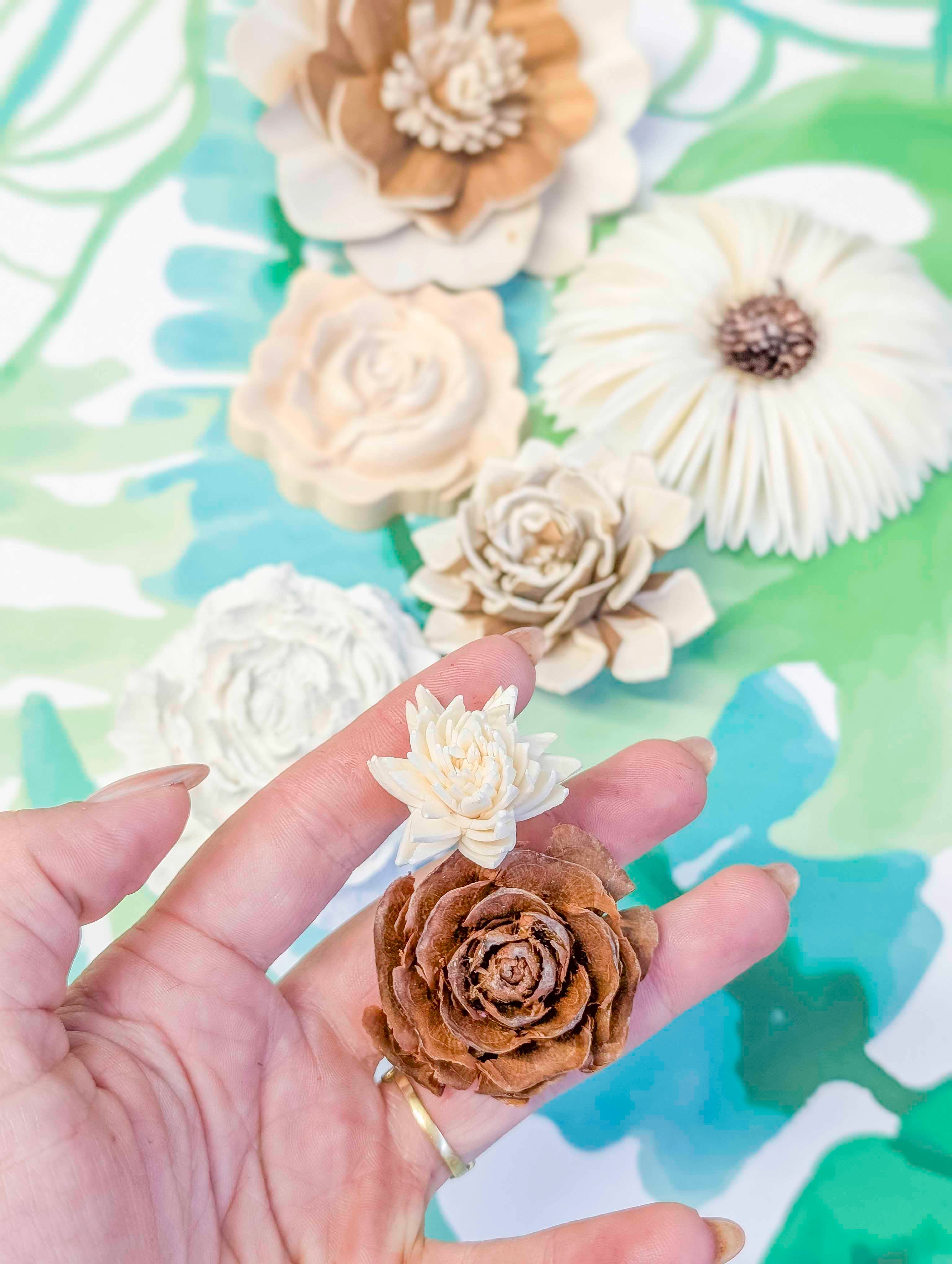 Bolsa flores varios materiales