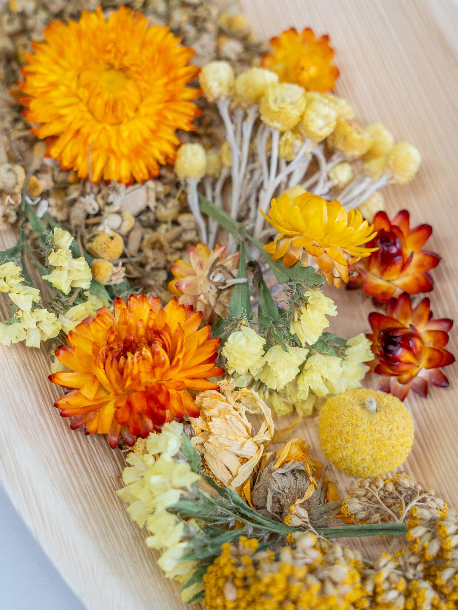 Bolsa flores secas amarillas